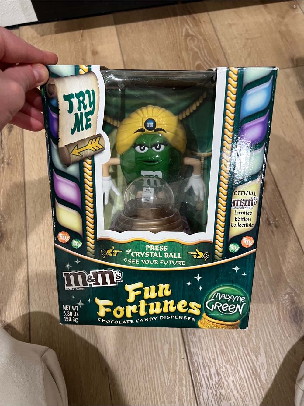 M&M's Fun Fortunes Madame Green Chocolate Candy Dispenser - Green. New no candy.
